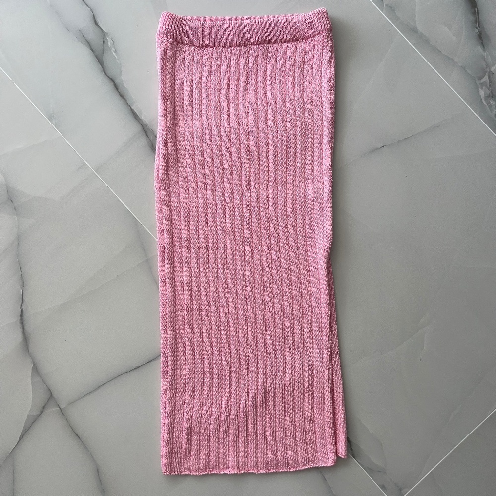 MANGO SHINY SLIT KNIT SKIRT